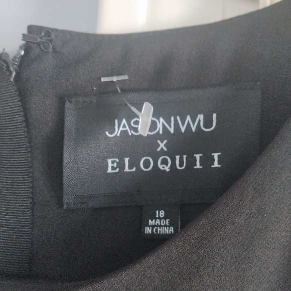 Jason Wu X Eloquii Black Crepe  Embellished Fit & Flare Dress 18 - Picture 5 of 13
